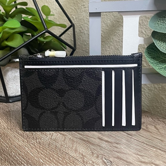Coach Accessories Firm Price Coach Mens Zip Card Case In Signature